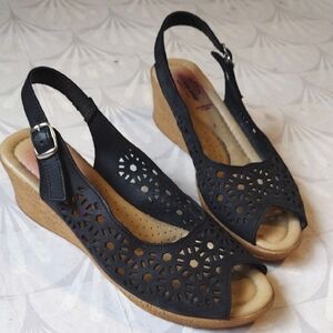 Spring Step Malana Black Wedge